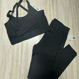 Black Sports Bra and Leggings Set